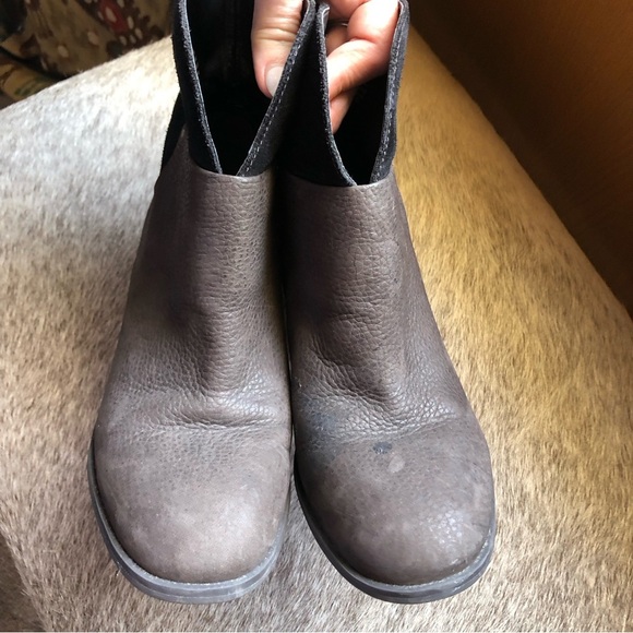 Nine West Dale ankle boot nubuck and suede leather dark chocolate color 7.5 - Picture 2 of 9